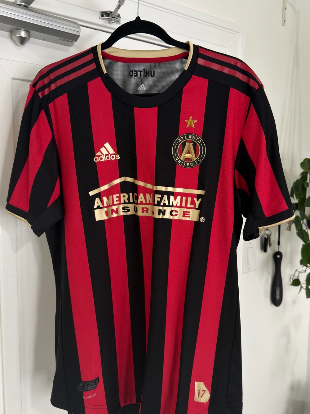 Authentic Adidas Atlanta United FC Jersey - Red, Black & Gold Trim